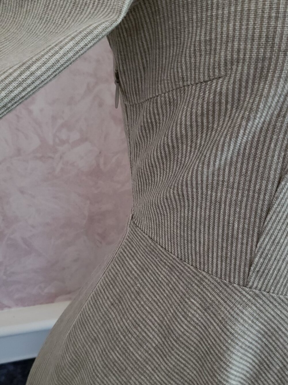 Vintage cottagecore gray striped long sleeve dress XS/S - Picture 4 of 11